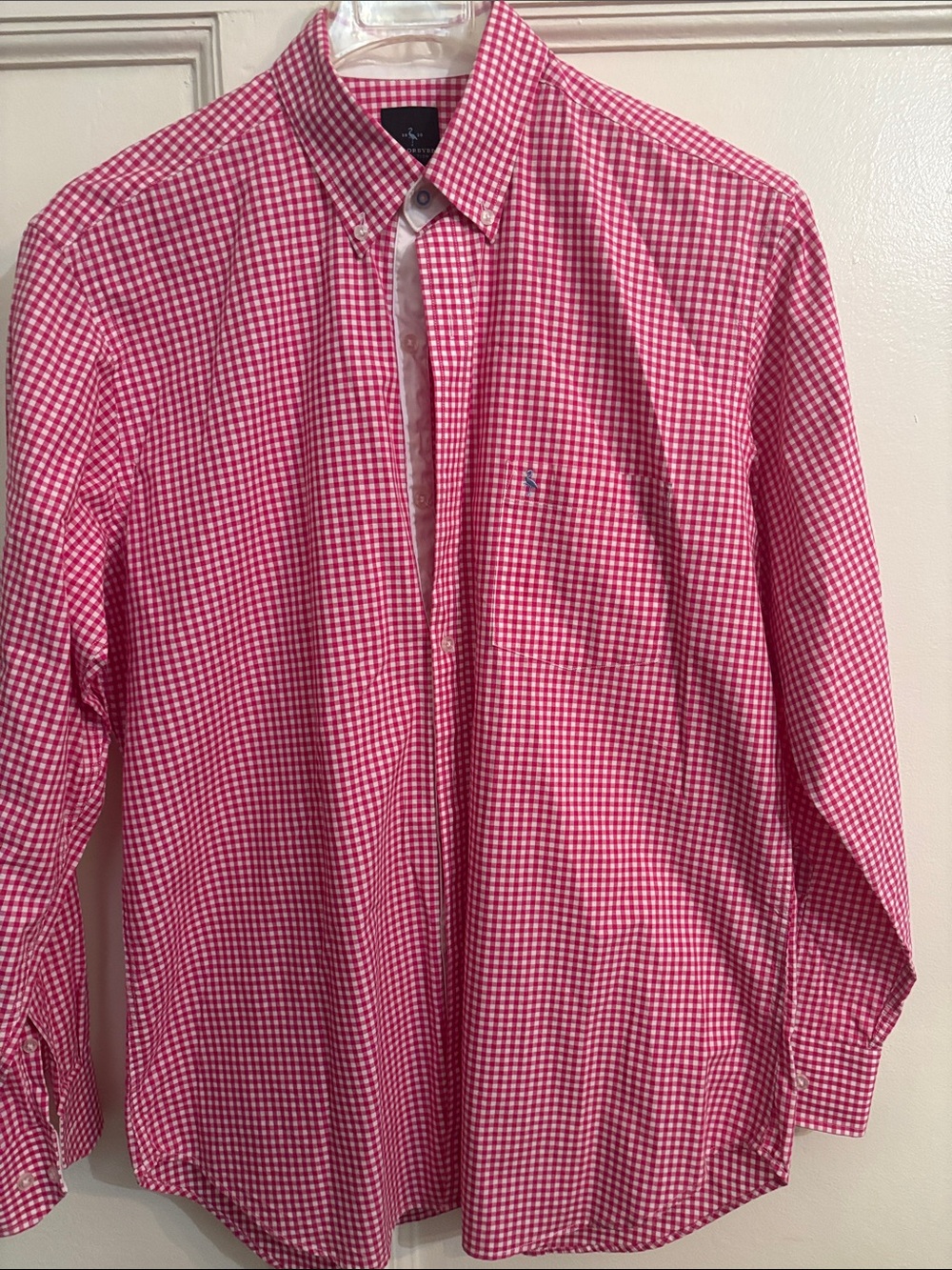 Tailorbyrd Pink Gingham Long-Sleeve Button-Down Shirt